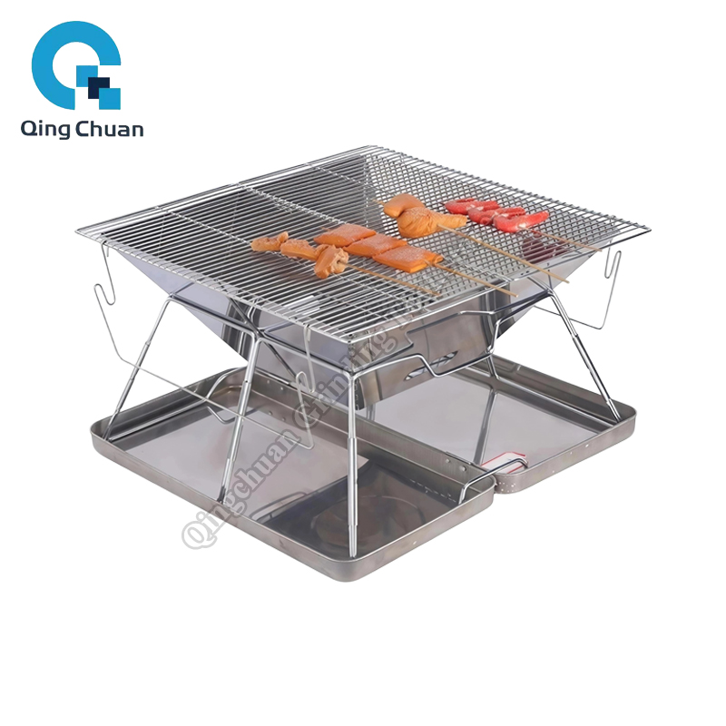 Cooking Outdoor Camping - Griglia da Campeggio Pieghevole in Acciaio
