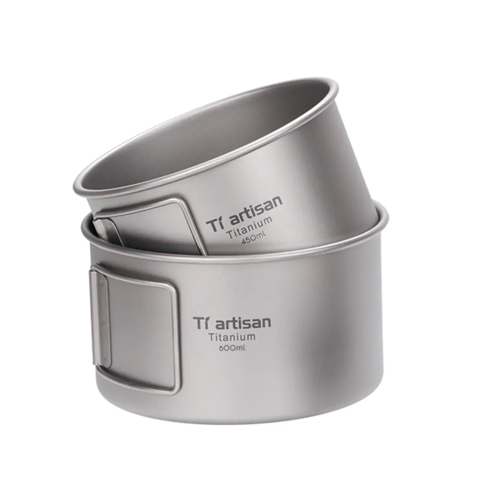 Camping Cooking Ware - Ciotola in titanio con manico pieghevole