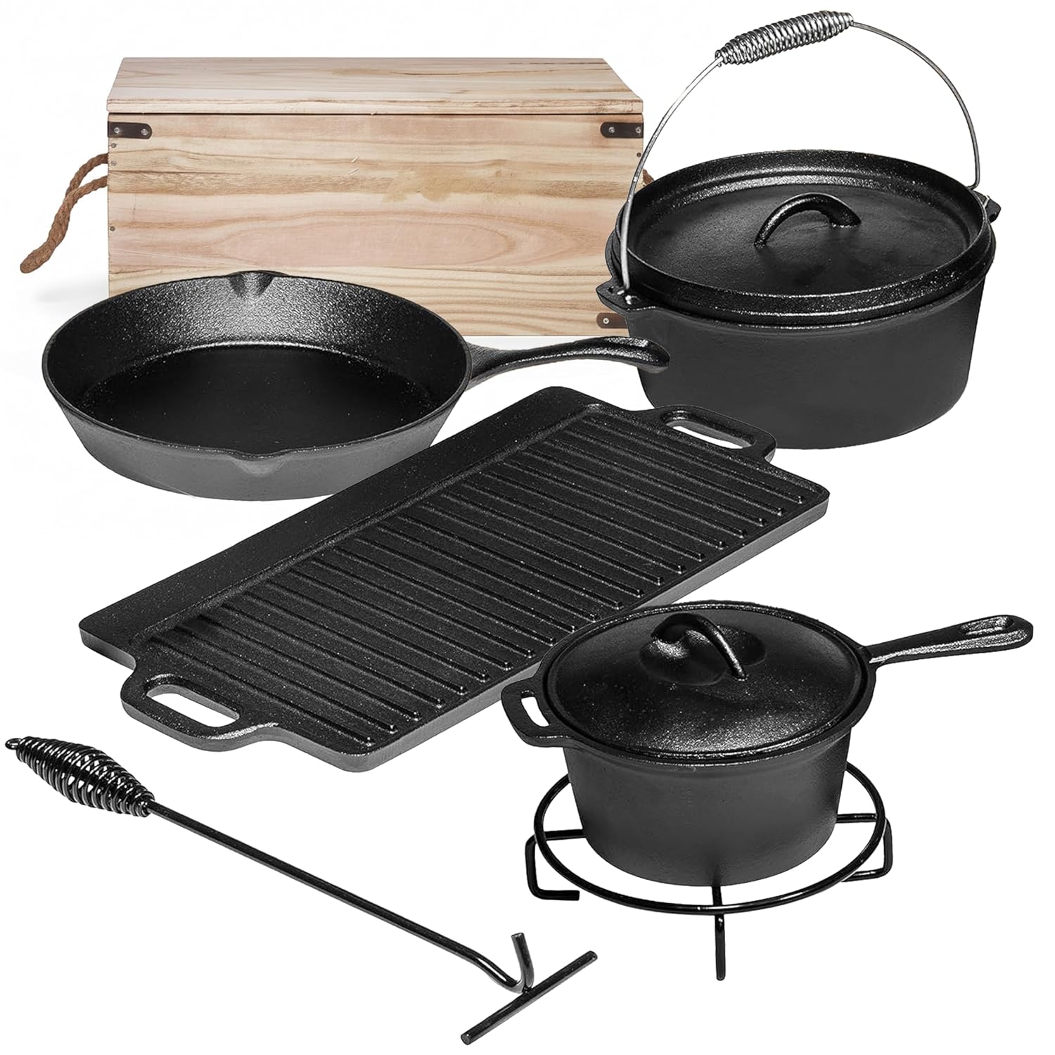 Camp Dutch Oven Cast - Set da cucina da campeggio composto