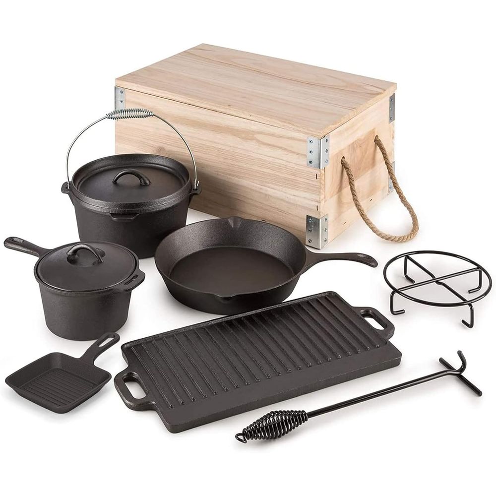 Camp Dutch Oven Cast - Set da Cucina 8 Pezzi in