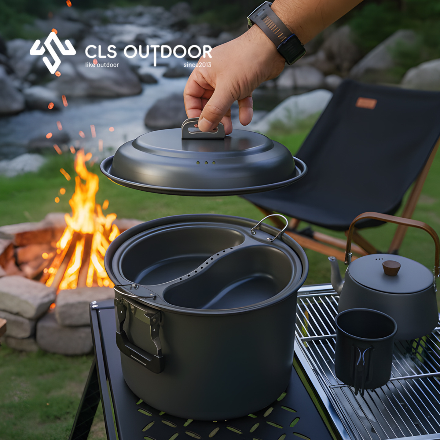 Set di pentole per cottura a v - Camping Cooking Set Large recensione e prezzo