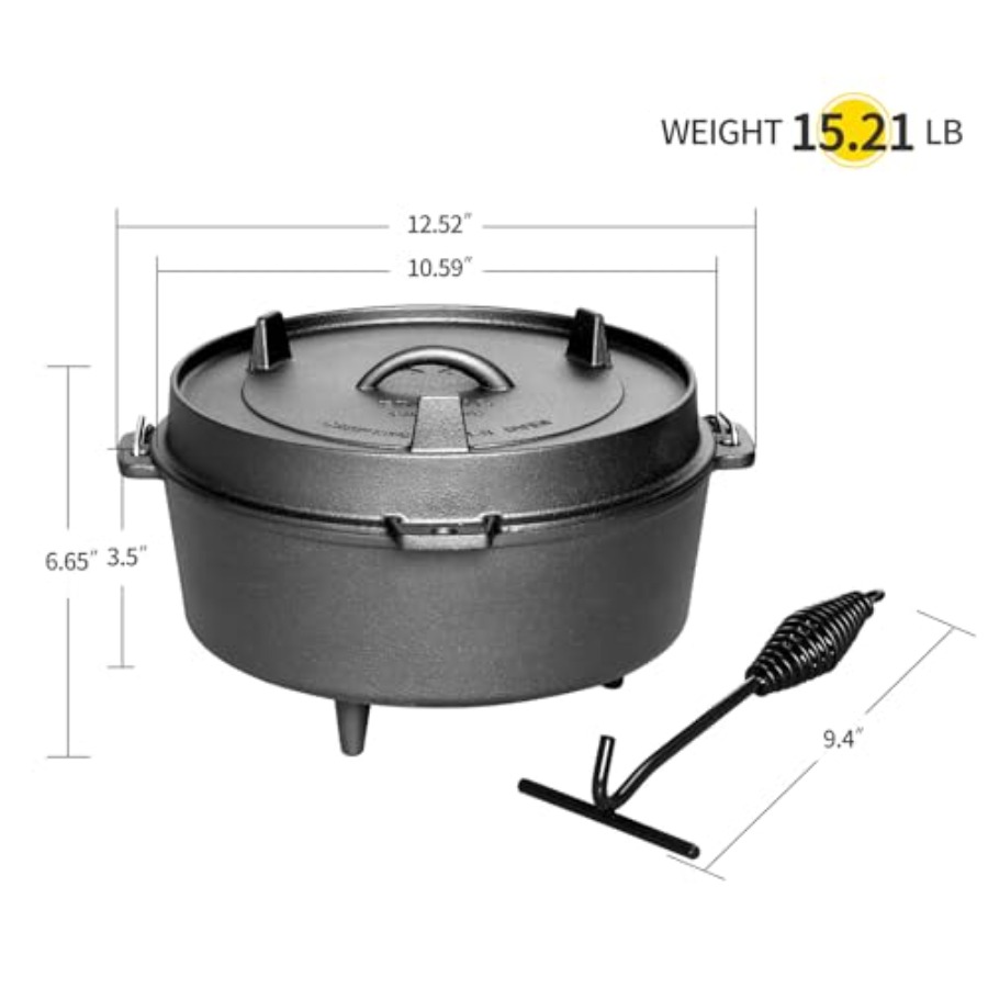 Pentola in Ghisa Pretrattata c - Camp Dutch Oven Cast recensione e prezzo