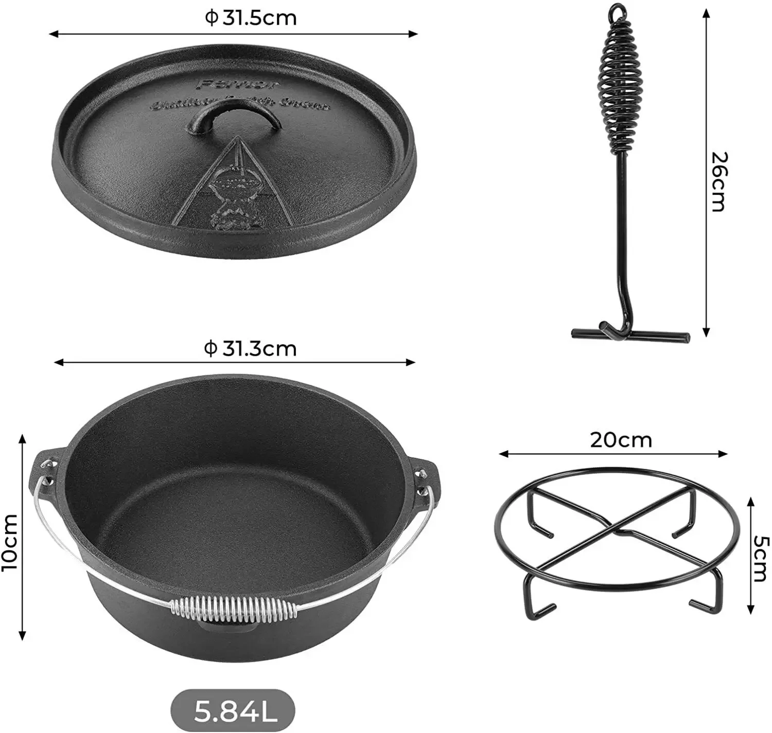 Forno olandese Femor in ghisa  - Camp Dutch Oven Cast recensione e prezzo