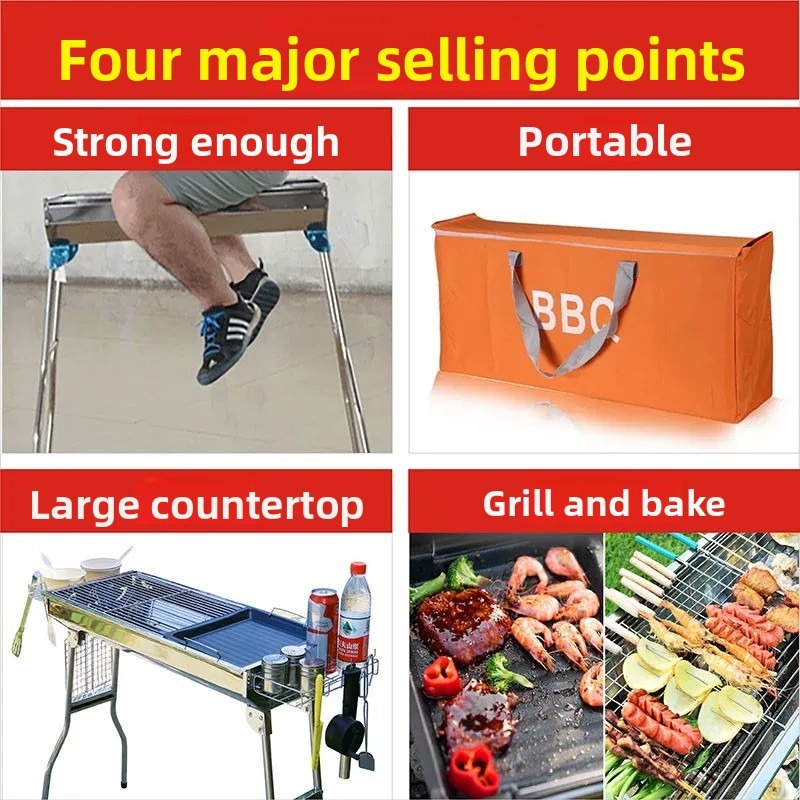 Grande Barbecue Pieghevole a C - Camping Cooking Appliances recensione e prezzo