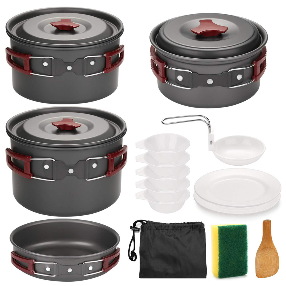 Kit di pentole da campeggio al - Camping Cooking Set Large recensione e prezzo