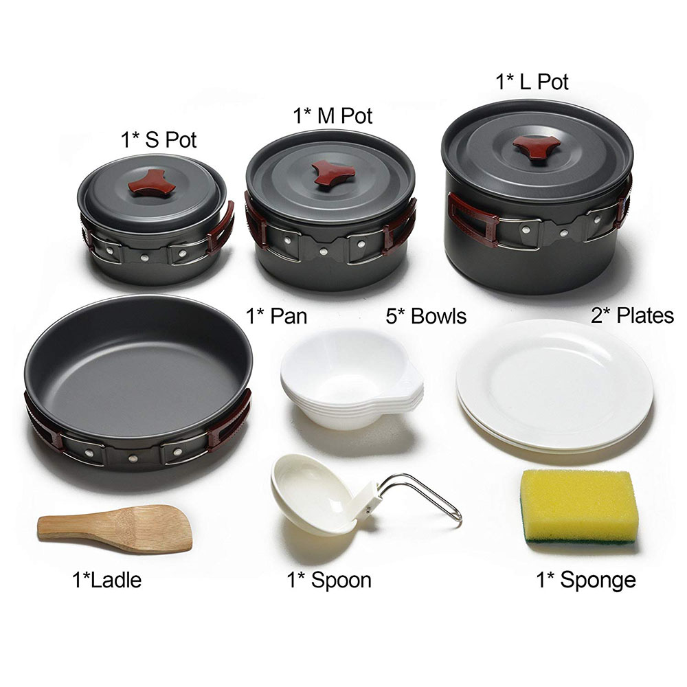 Kit di pentole da campeggio al - Camping Cooking Set Large recensione e prezzo