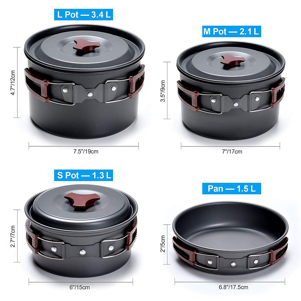 Kit di pentole da campeggio al - Camping Cooking Set Large recensione e prezzo