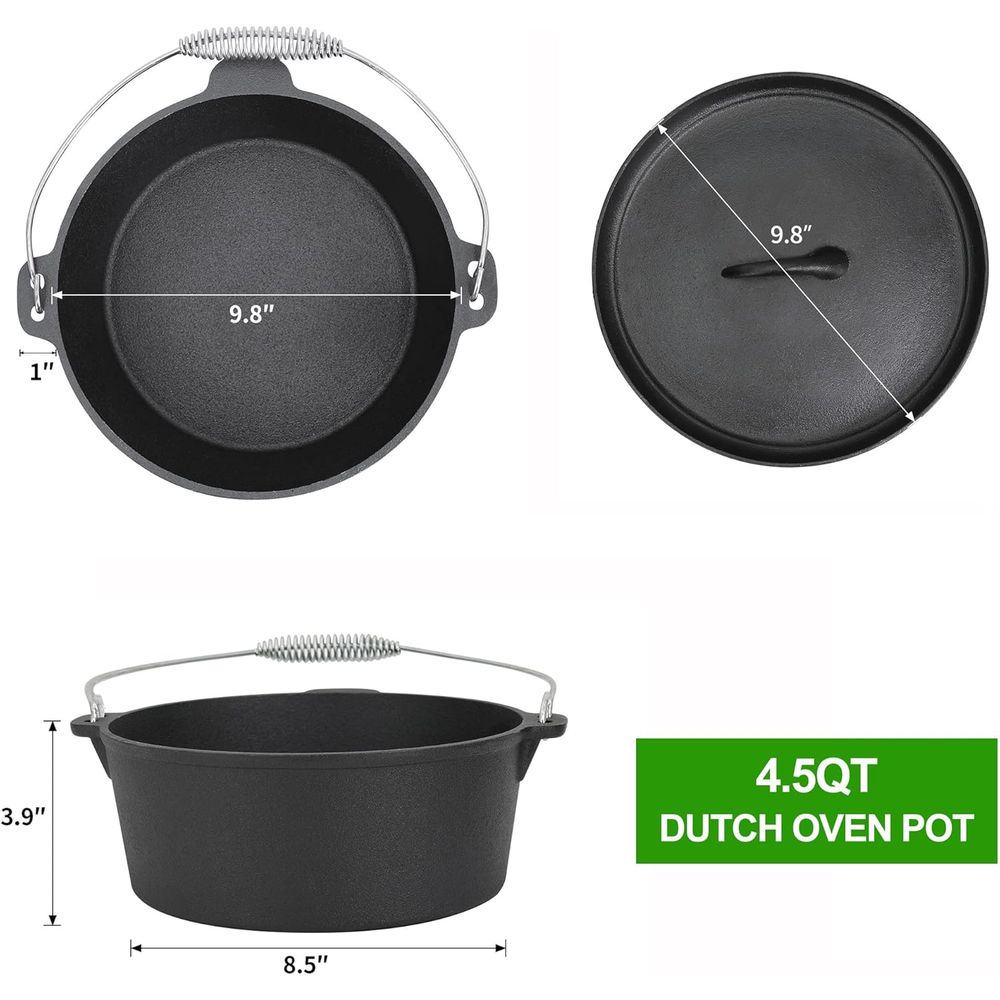 Set da Cucina 8 Pezzi in Ghisa - Camp Dutch Oven Cast recensione e prezzo
